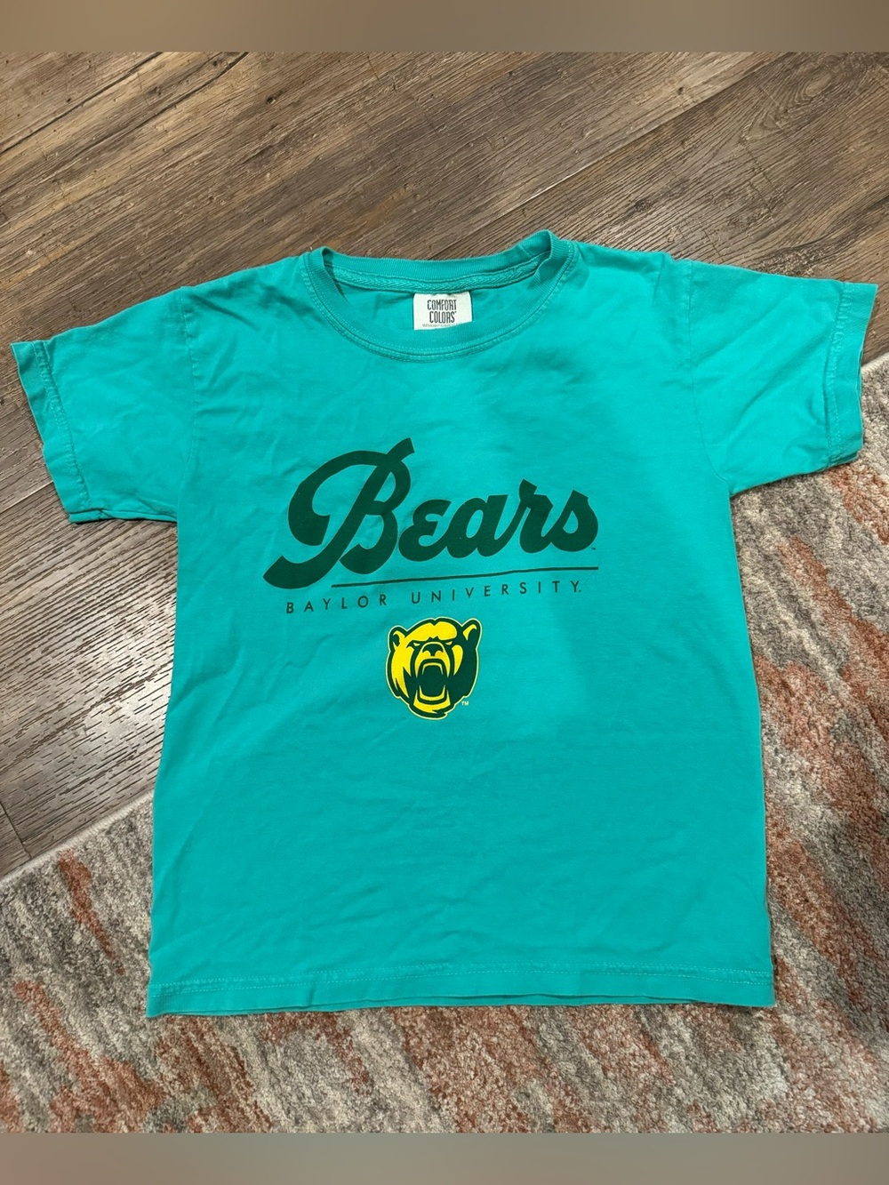 Baylor Bears Comfort Colors Blue Green Unisex TShirt Sz Sm